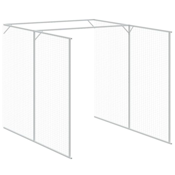 hundehus med løbegård 165x659x181 cm galvaniseret stål antracit