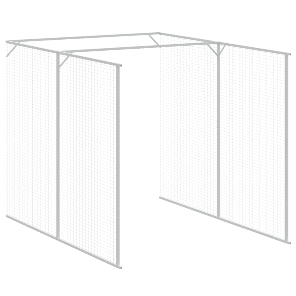hundehus med løbegård 165x863x181 cm galvaniseret stål antracit