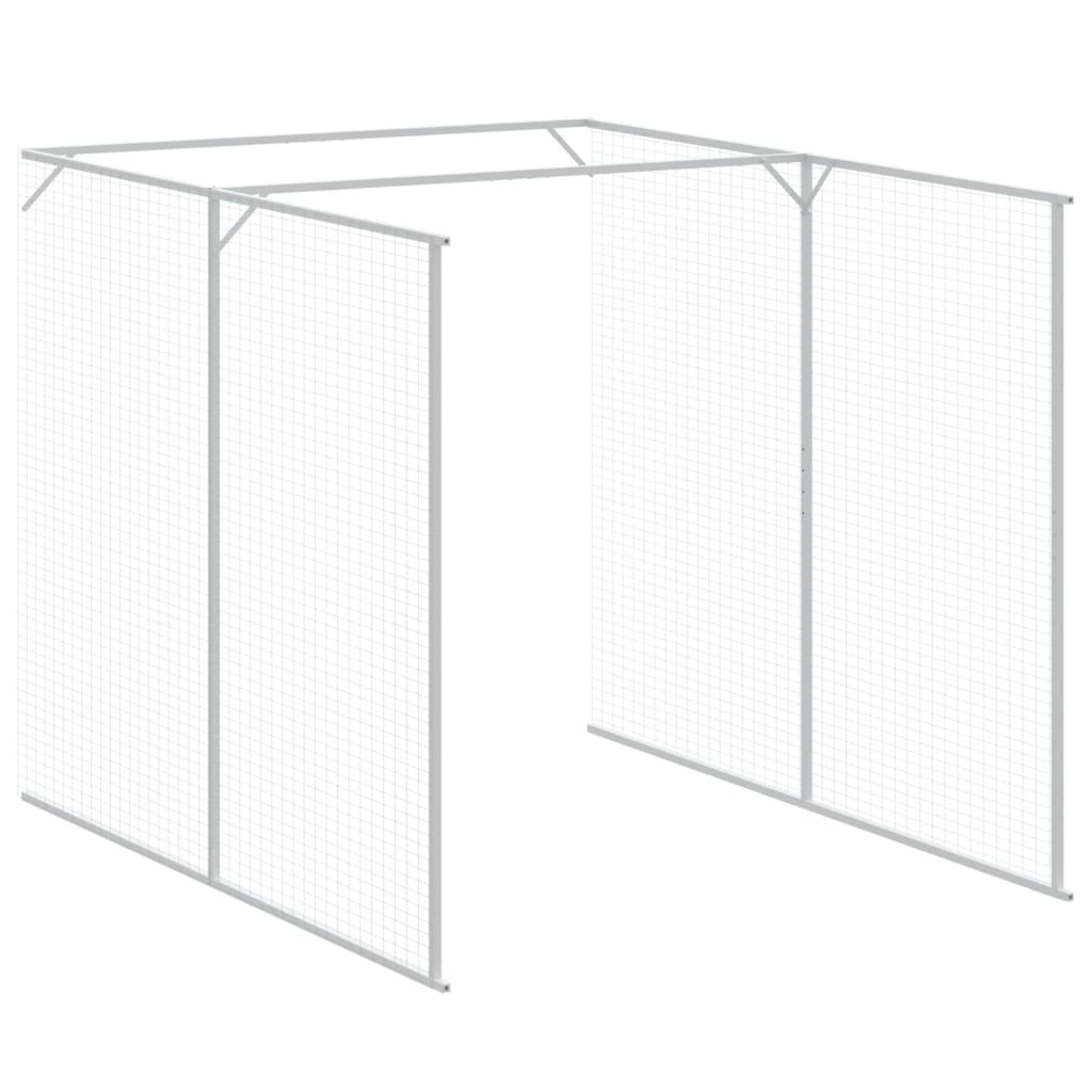 hundehus m. løbegård 165x1271x181 cm galvaniseret stål antracit