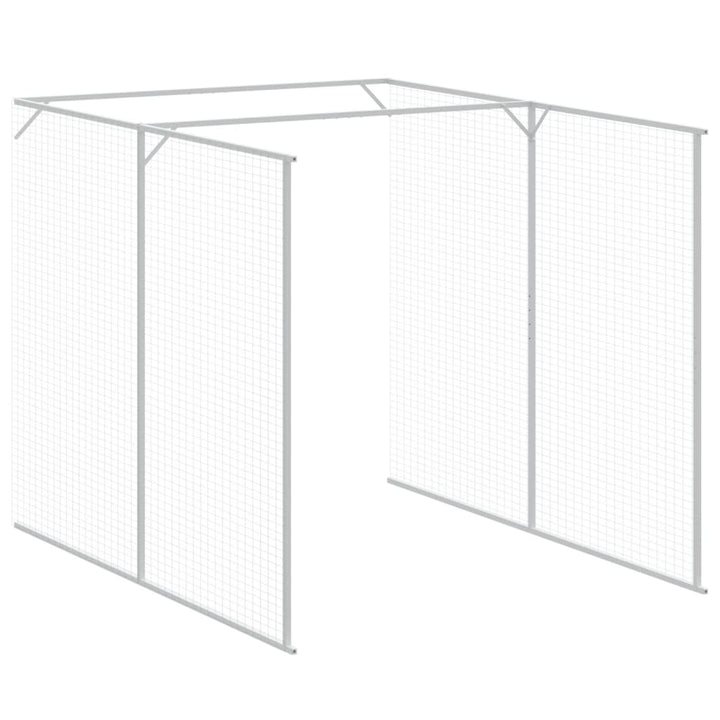 hundehus m. løbegård 165x1271x181 cm galvaniseret stål antracit