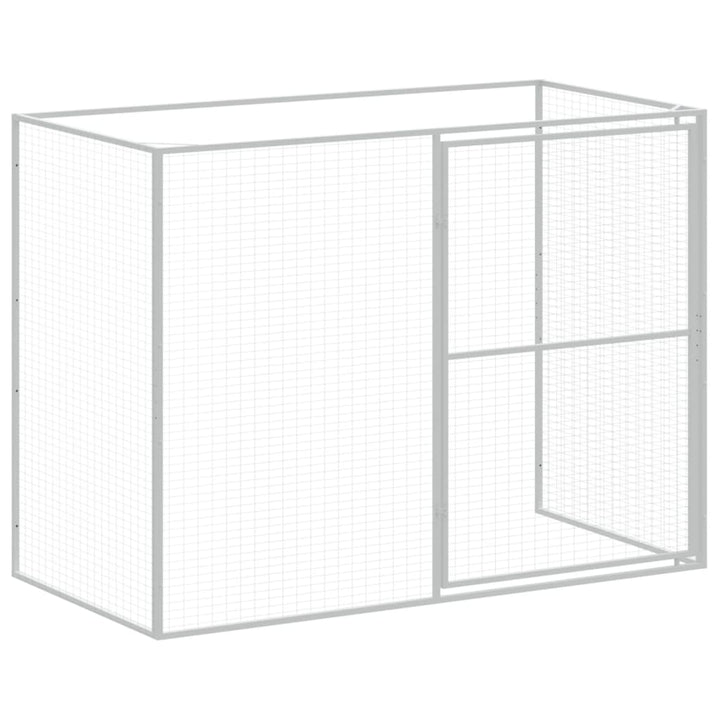 hundehus med løbegård 214x253x181 cm galvaniseret stål antracit