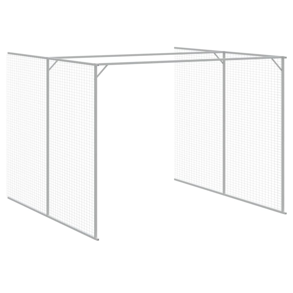 hundehus med løbegård 214x865x181 cm galvaniseret stål antracit
