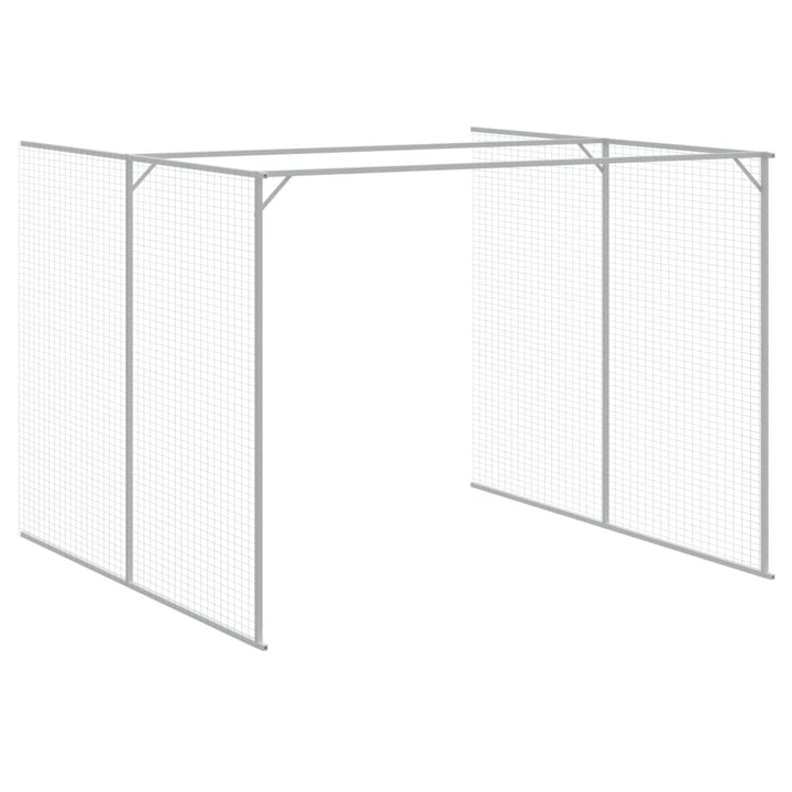 hundehus med løbegård 214x865x181 cm galvaniseret stål antracit