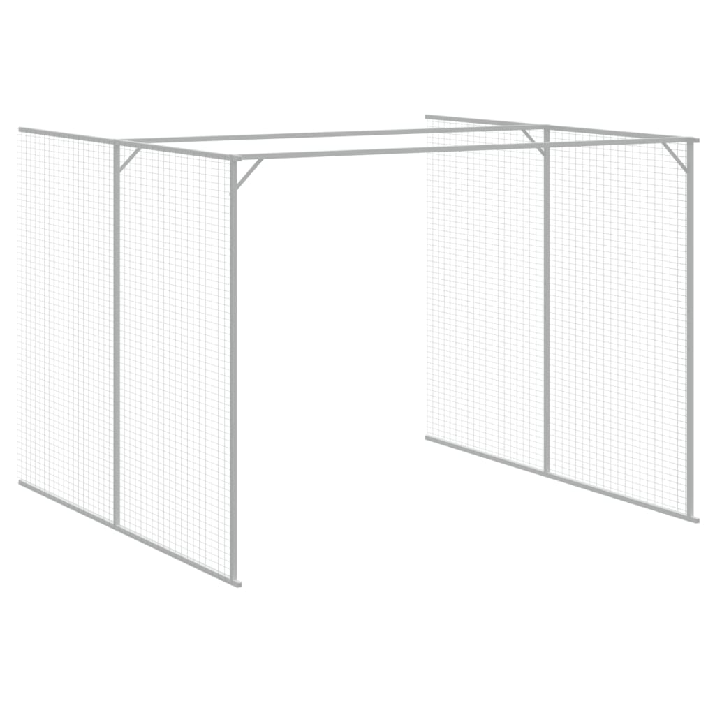hundehus m. løbegård 214x1069x181 cm galvaniseret stål antracit