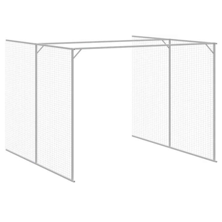 hundehus m. løbegård 214x1273x181 cm galvaniseret stål antracit