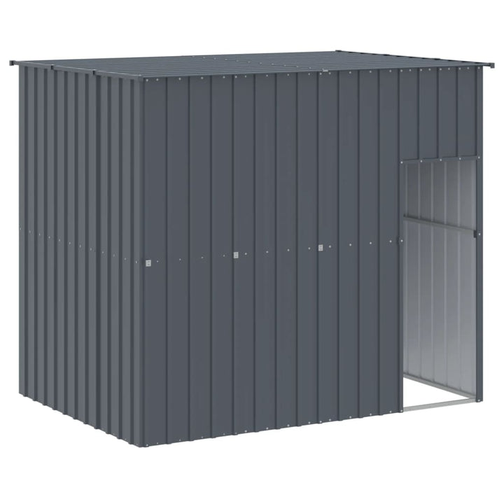 hundehus med løbegård 214x253x181 cm galvaniseret stål antracit