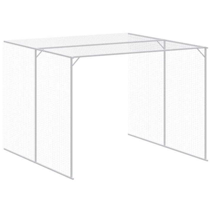 hundehus med løbegård 214x457x181 cm galvaniseret stål antracit