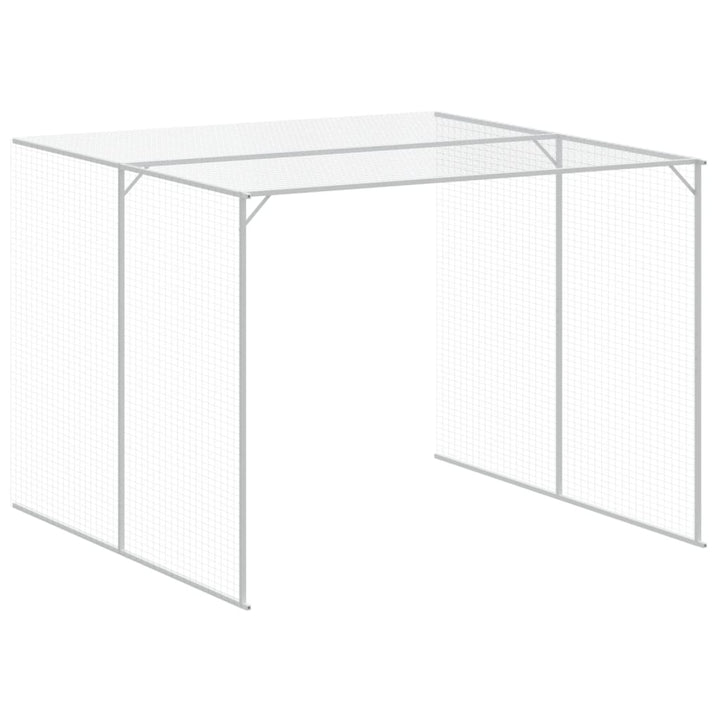 hundehus med løbegård 214x865x181 cm galvaniseret stål antracit