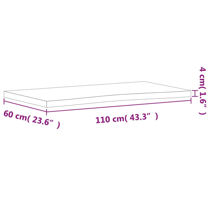 skrivebordsplade 110x(55-60)x4 cm massivt bøgetræ