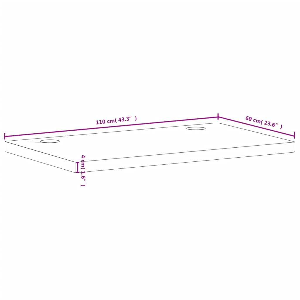 skrivebordsplade 110x60x4 cm massivt bøgetræ