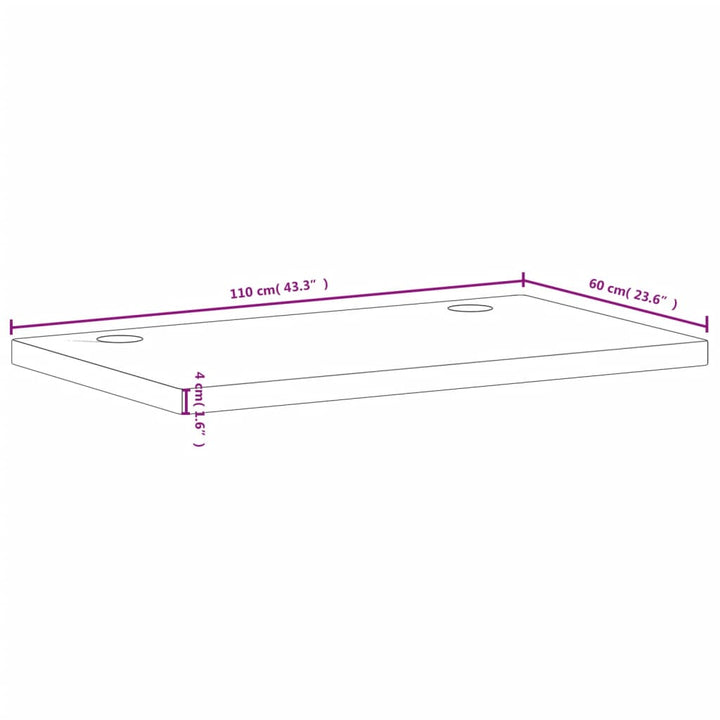 skrivebordsplade 110x60x4 cm massivt bøgetræ