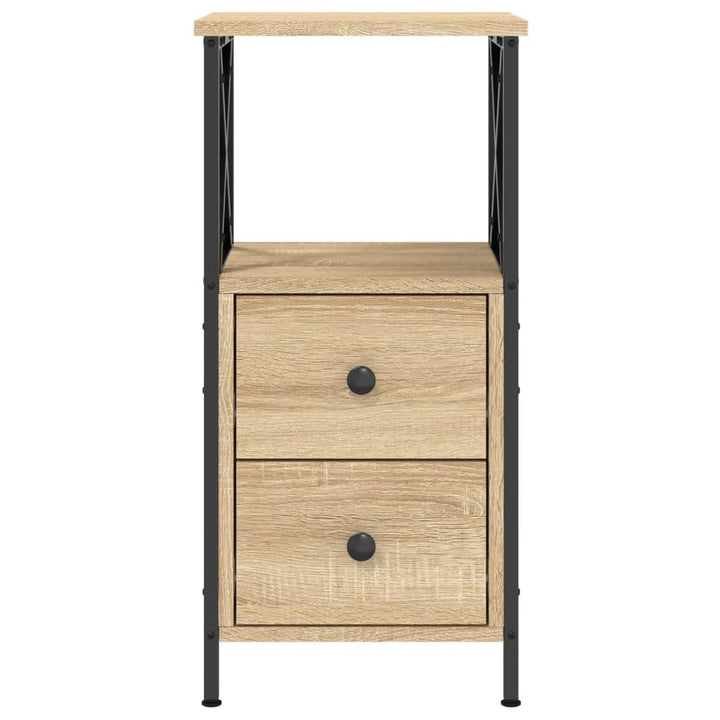 sengeborde 2 stk. 34x35,5x70 cm konstrueret træ sonoma-eg