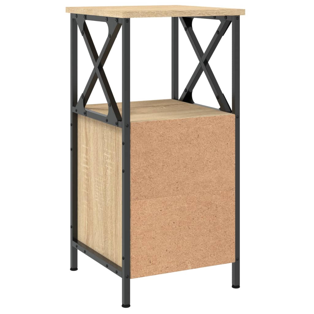 sengeborde 2 stk. 34x35,5x70 cm konstrueret træ sonoma-eg