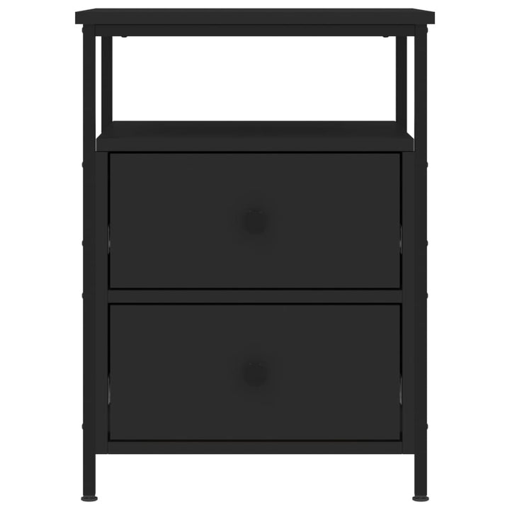 sengeborde 2 stk. 44x45x60 cm konstrueret træ sort