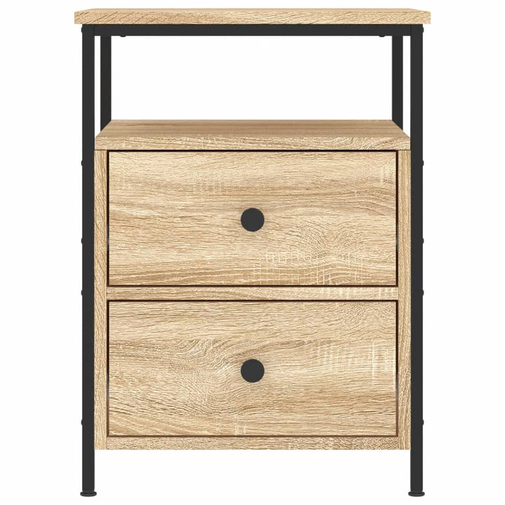 sengeborde 2 stk. 44x45x60 cm konstrueret træ sonoma-eg