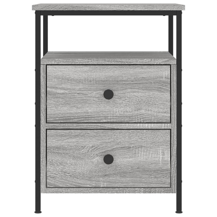 sengeborde 2 stk. 44x45x60 cm konstrueret træ grå sonoma-eg