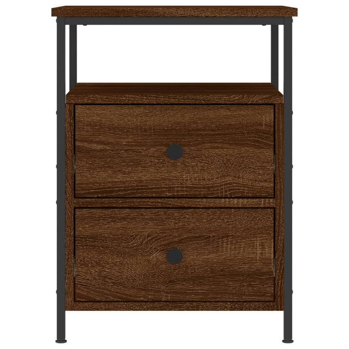 sengeborde 2 stk. 44x45x60 cm brun egetræsfarve