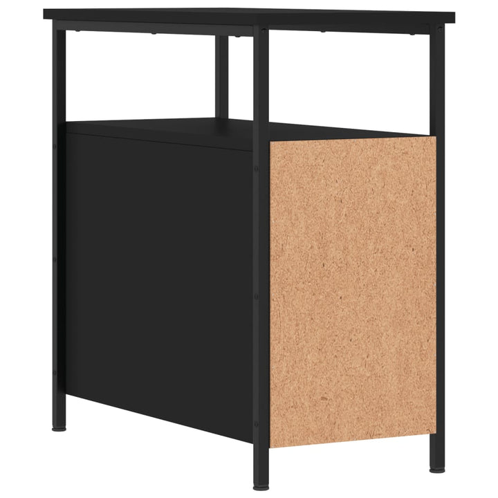 sengebord 2 stk. 30x60x60 cm konstrueret træ sort