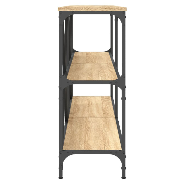 konsolbord 160x30x75 cm konstrueret træ og jern sonoma-eg
