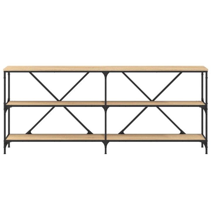 konsolbord 180x30x75 cm konstrueret træ og jern sonoma-eg