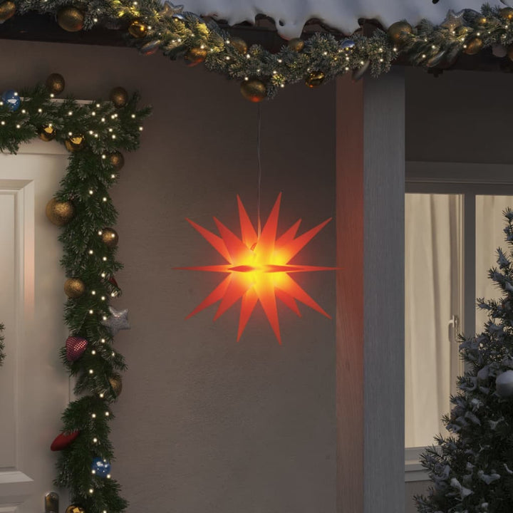juledekorationer med LED-lys 3 stk. 43 cm foldbar rød