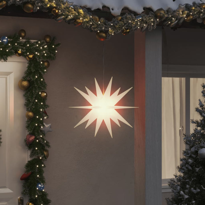 juledekorationer med LED-lys 3 stk. 43 cm foldbar hvid