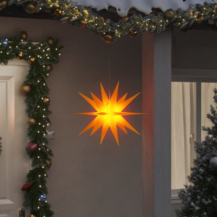 juledekorationer med LED-lys 3 stk. 43 cm foldbar gul