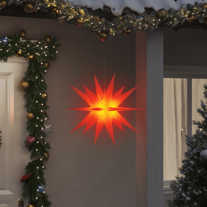 juledekorationer med LED-lys 3 stk. 57 cm foldbar rød