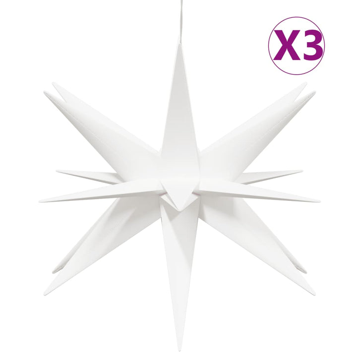 juledekorationer med LED-lys 3 stk. 57 cm foldbar hvid