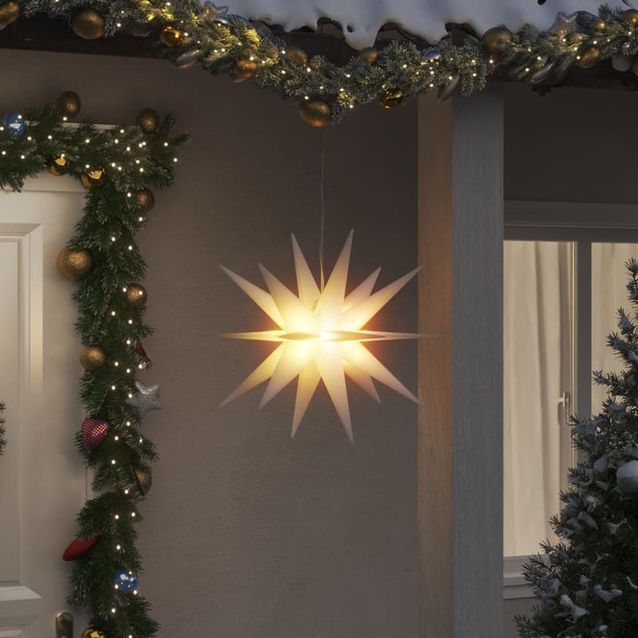 juledekorationer med LED-lys 3 stk. 57 cm foldbar hvid