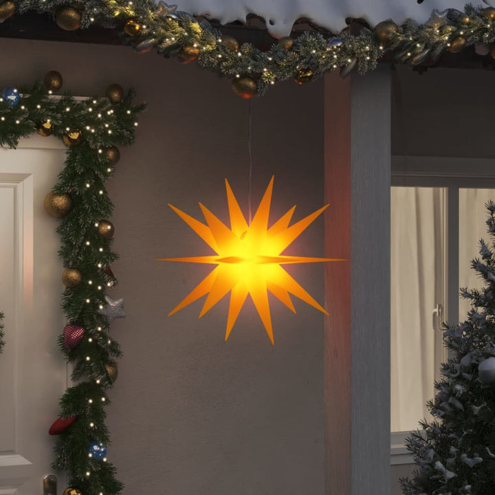 juledekorationer med LED-lys 3 stk. 57 cm foldbar gul