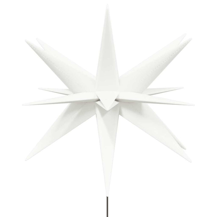 juledekoration m. LED-lys og jordspyd 3 stk. 57 cm foldbar hvid