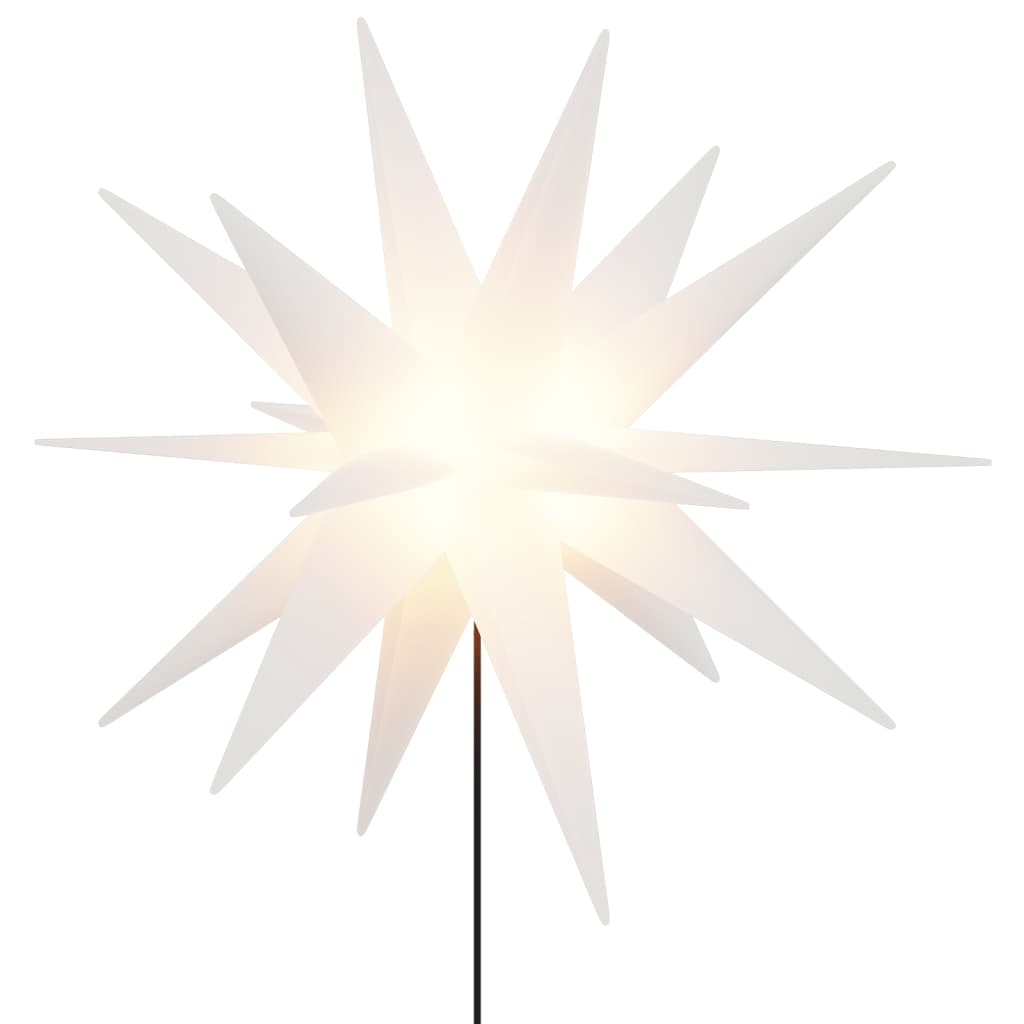 juledekoration m. LED-lys og jordspyd 3 stk. 57 cm foldbar hvid