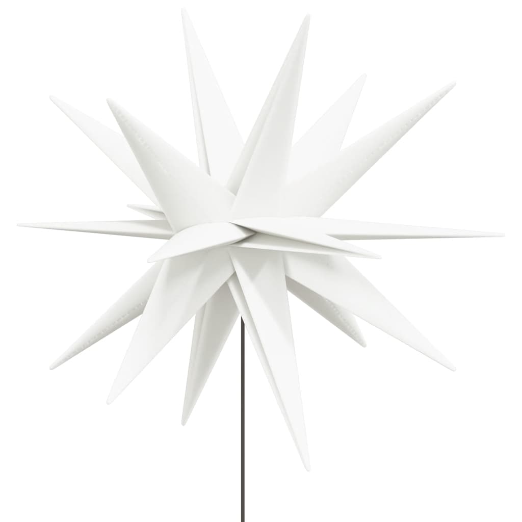 juledekoration m. LED-lys og jordspyd 3 stk. 57 cm foldbar hvid