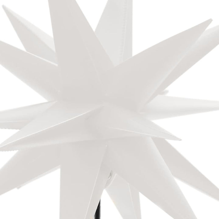 juledekoration m. LED-lys og jordspyd 3 stk. 57 cm foldbar hvid