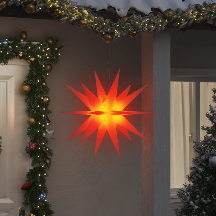 juledekorationer med LED-lys 3 stk. 100 cm foldbar rød