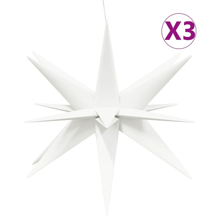 juledekorationer med LED-lys 3 stk. 100 cm foldbar hvid