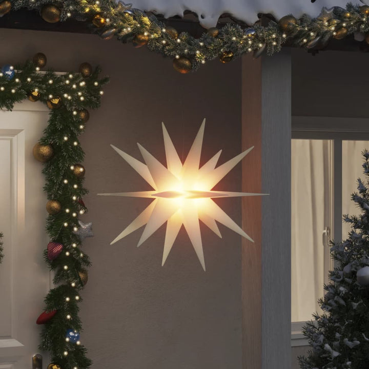 juledekorationer med LED-lys 3 stk. 100 cm foldbar hvid