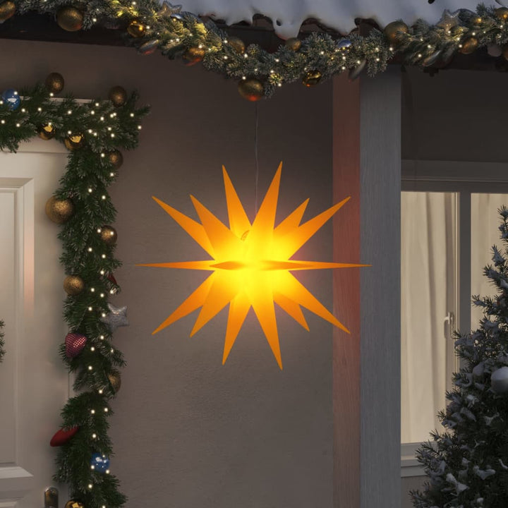 juledekorationer med LED-lys 3 stk. 100 cm foldbar gul