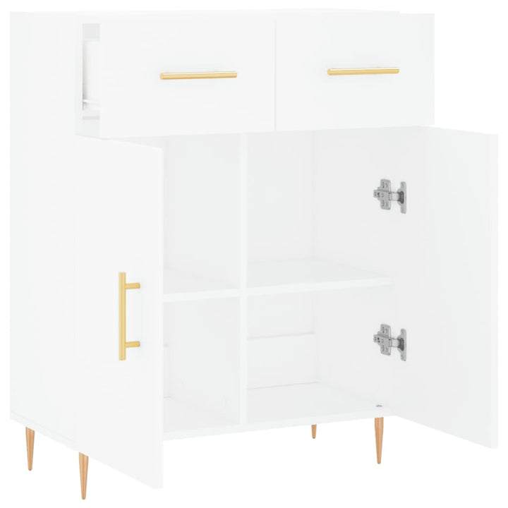 skænk 69,5x34x90 cm konstrueret træ hvid