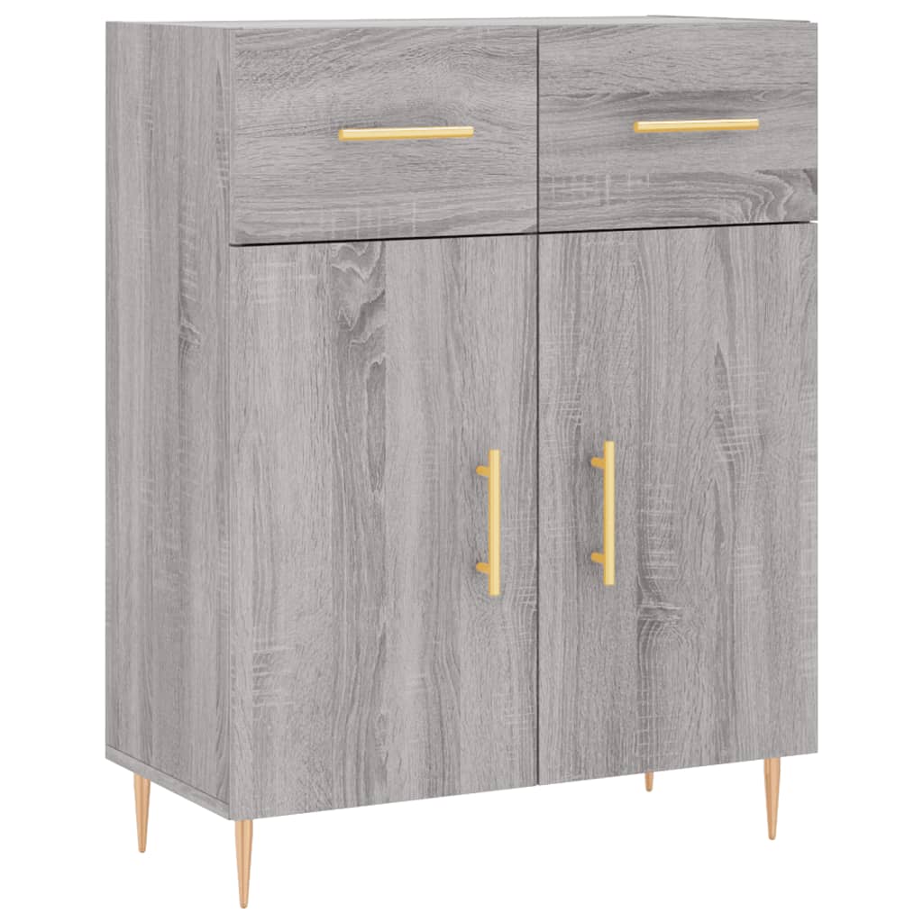 skænk 69,5x34x90 cm konstrueret træ grå sonoma-eg