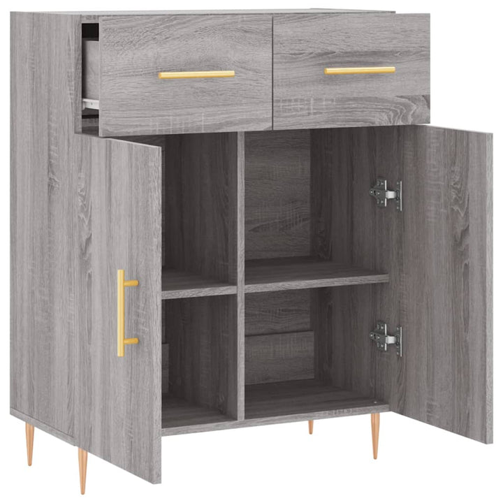 skænk 69,5x34x90 cm konstrueret træ grå sonoma-eg