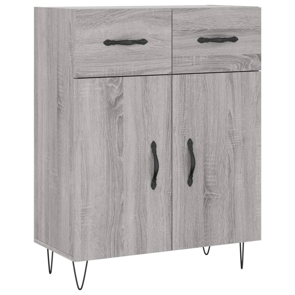 skænk 69,5x34x90 cm konstrueret træ grå sonoma-eg