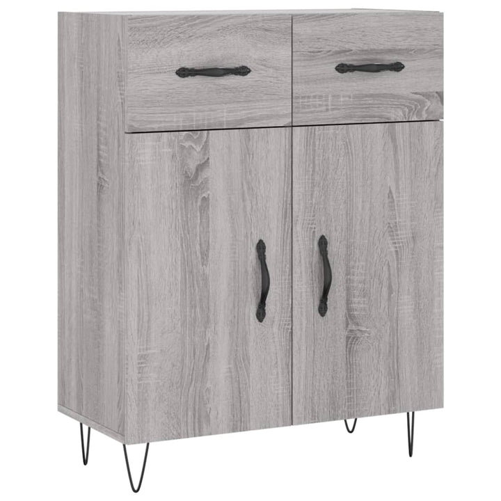 skænk 69,5x34x90 cm konstrueret træ grå sonoma-eg