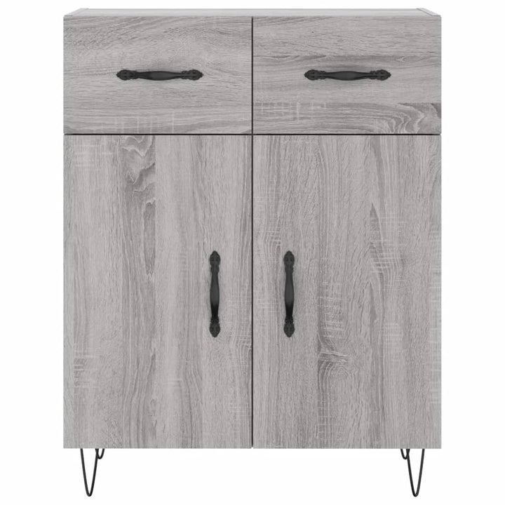 skænk 69,5x34x90 cm konstrueret træ grå sonoma-eg