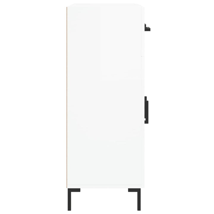 skænk 69,5x34x90 cm konstrueret træ hvid højglans