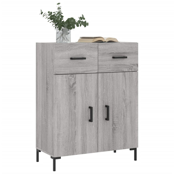 skænk 69,5x34x90 cm konstrueret træ grå sonoma-eg