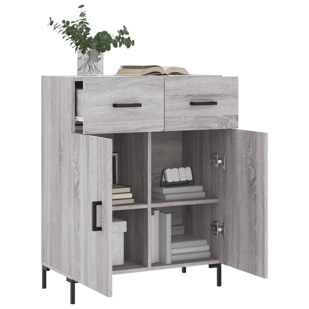 skænk 69,5x34x90 cm konstrueret træ grå sonoma-eg