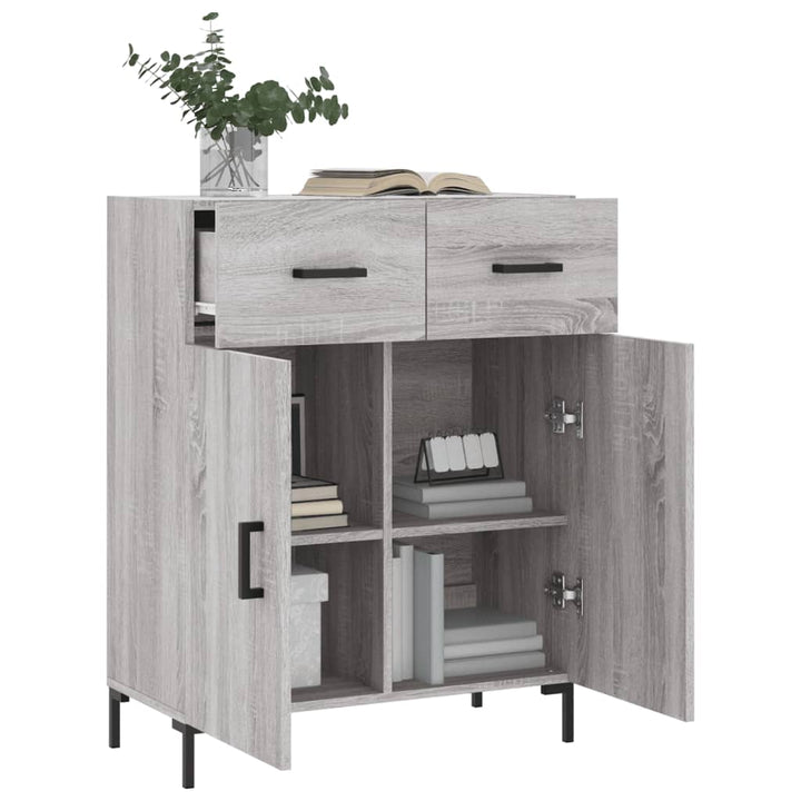 skænk 69,5x34x90 cm konstrueret træ grå sonoma-eg