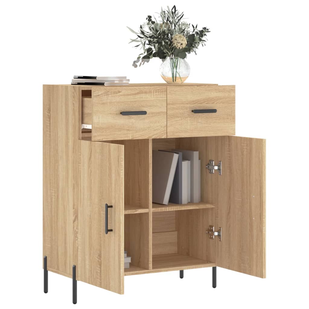skænk 69,5x34x90 cm konstrueret træ sonoma-eg